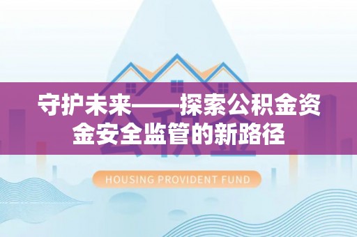 雨湖守护未来——探索公积金资金安全监管的新路径